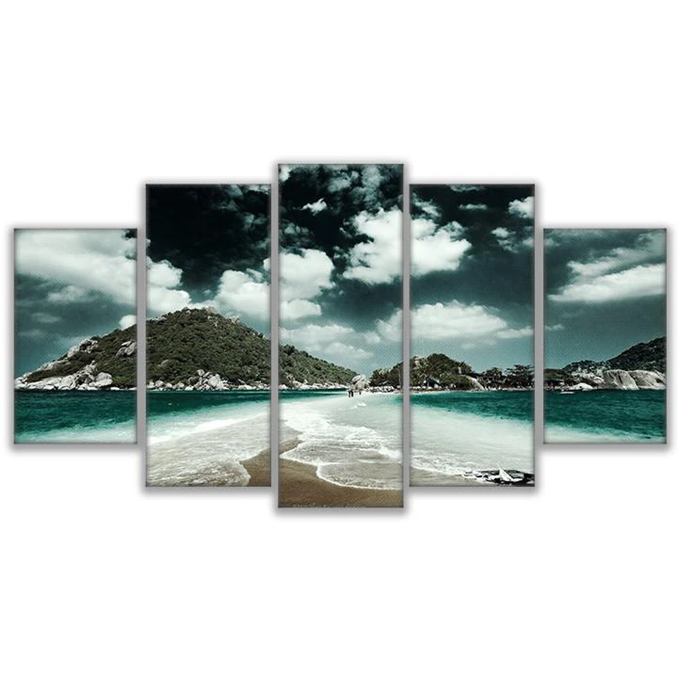 Модульные холщовые постеры для гостиной искусство на стену 5 штук фотография