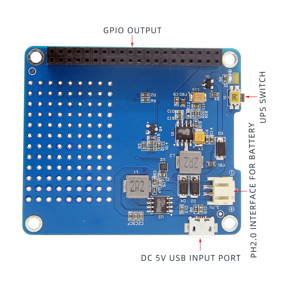 Плата расширения Raspberry Pi 3 B + HAT плата для литиевой батареи модуль модуля UPS plus / 3B/ 2B