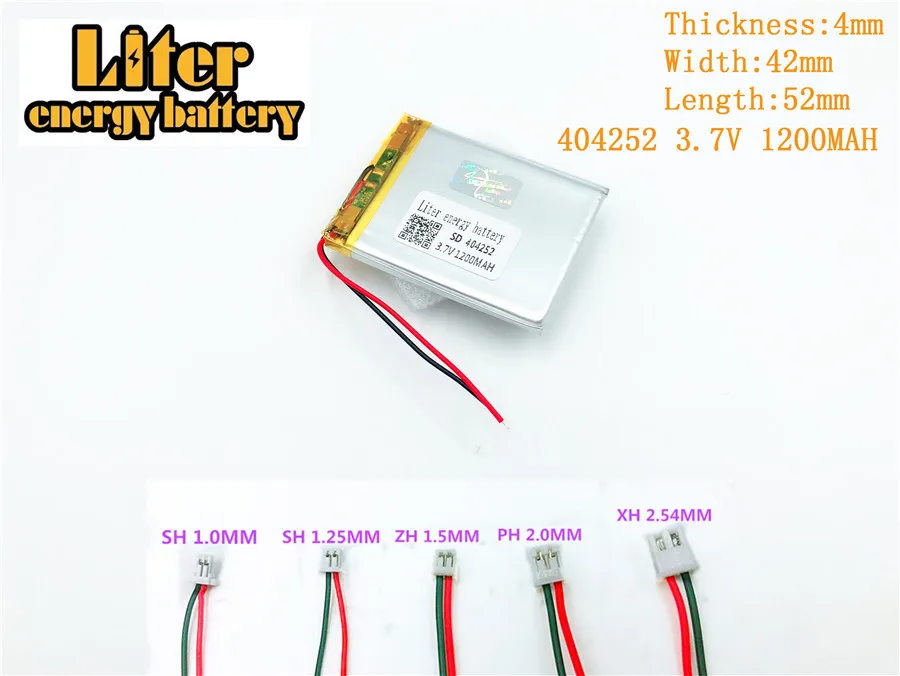 Перезаряжаемая полимерная батарея 3 7 В 1200 мАч для 404252