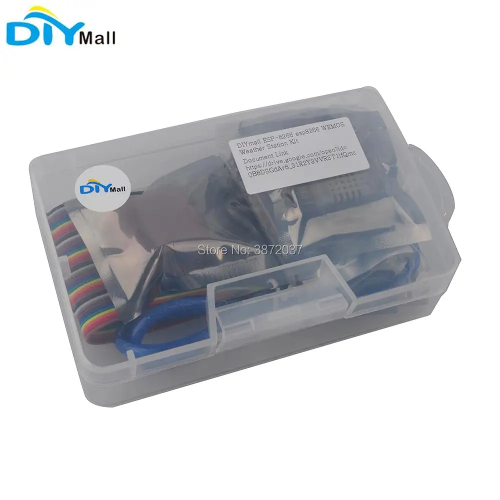 ESP8266 0,96 oled-дисплей Метеостанция комплект DHT22 датчик температуры увлажнения макет Dupond кабель стартовый комплект