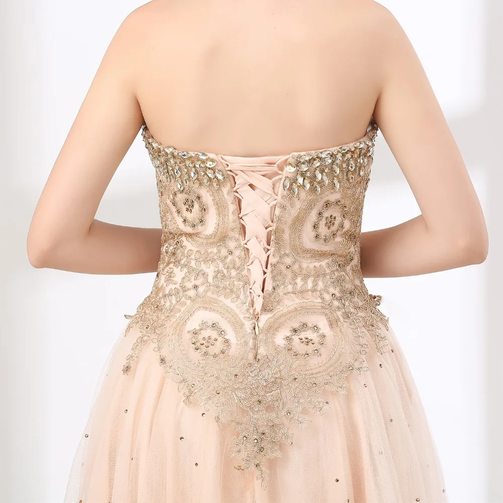 ANGELSBRIDEP розовые платья Quinceanera отделанный кристаллами тюль платье для