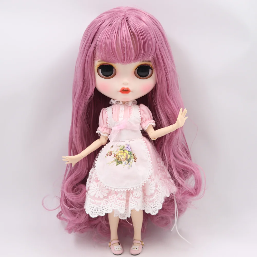 Кукла Blyth ICY DBS для серии № BL1063 темно розовые волосы открытый рот с зубцами резные
