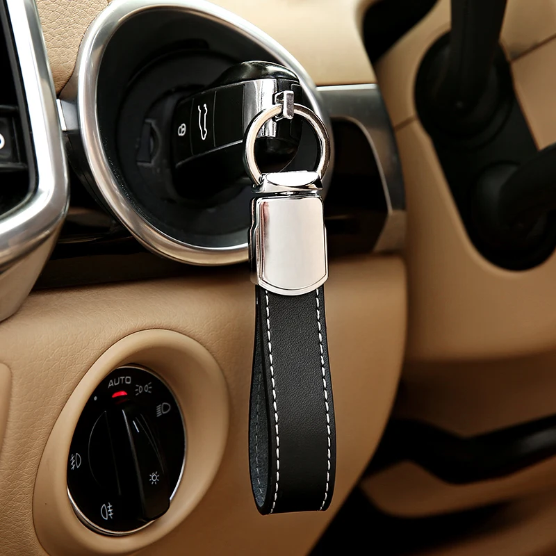 Кожаный брелок из цинкового сплава для Kia Rio BMW Toyota Mercedes Ford Honda Audi Mazda универсальный