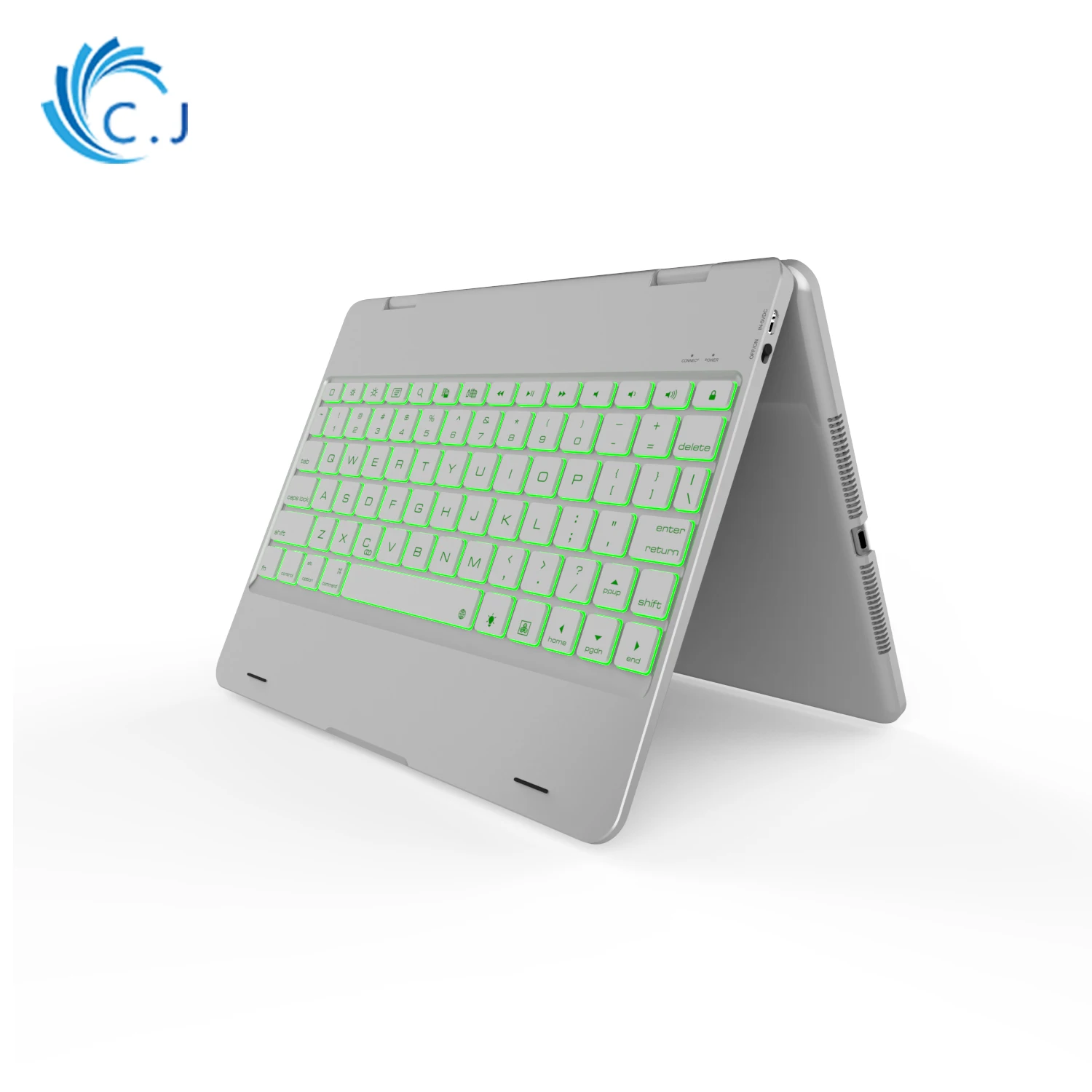 Ультра тонкий беспроводной Bluetooth клавиатура чехол с подсветкой для Apple ios ipad pro 9,7, / ipad, ipad air 1/2 - Цвет: Sliver