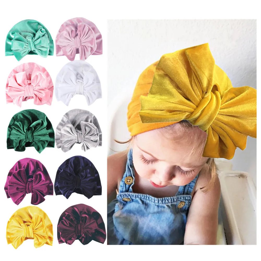 

Baby Hat Velvet Bow Cap For Baby Girls India Hat Scarf Set Children's Winter Hats Caps