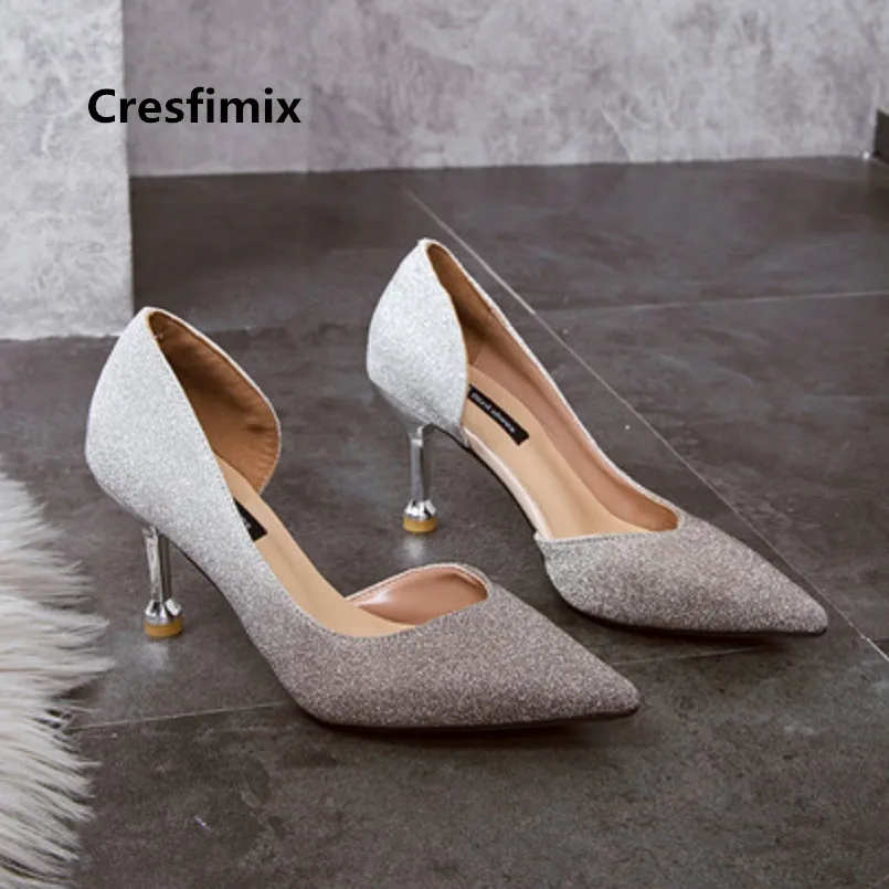 Cresfimix femmes hauts talons/пикантные удобные Весенние Свадебные туфли на высоком каблуке