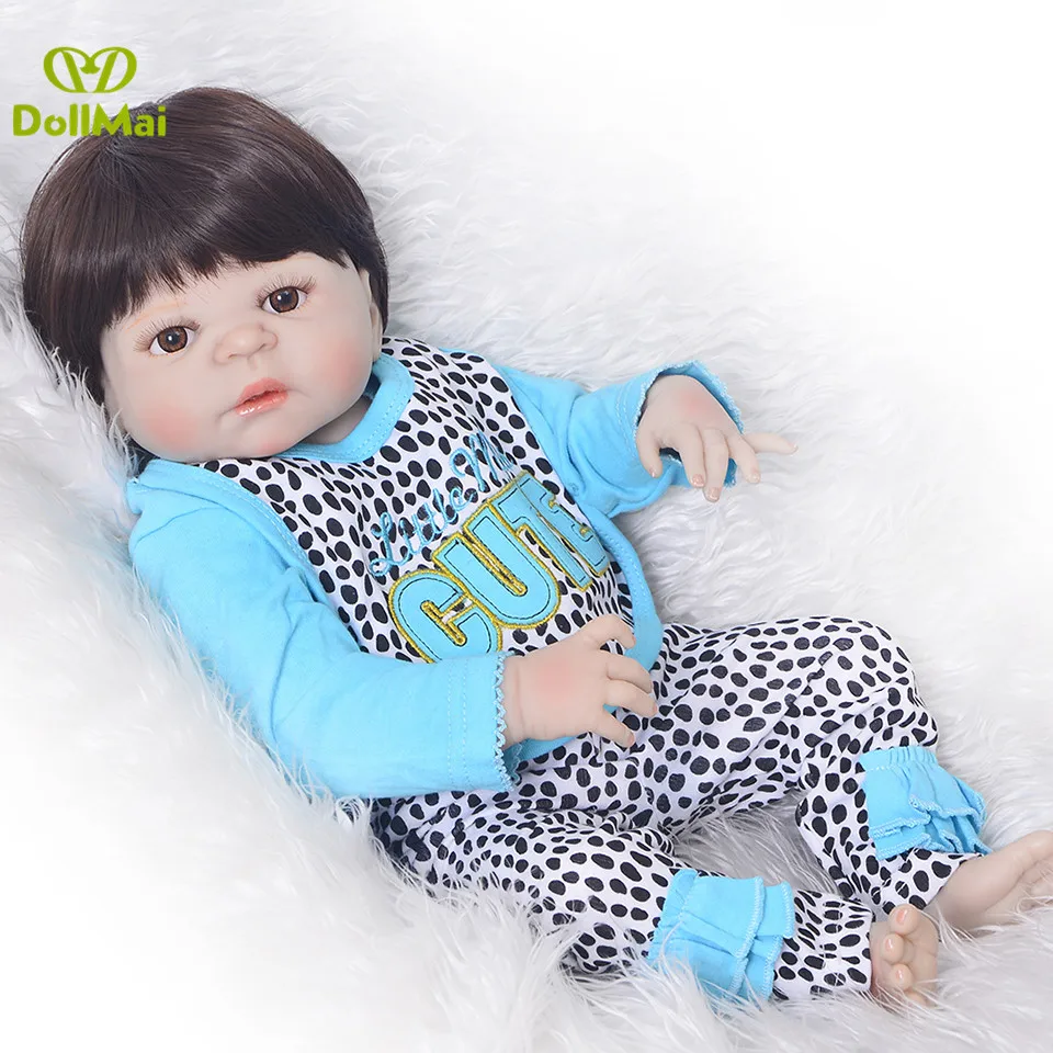 

DollMai 23 дюйма Boneca bebes reborn boy, силиконовые виниловые куклы для новорожденных, 57 см, куклы для новорожденных, подарок для детей