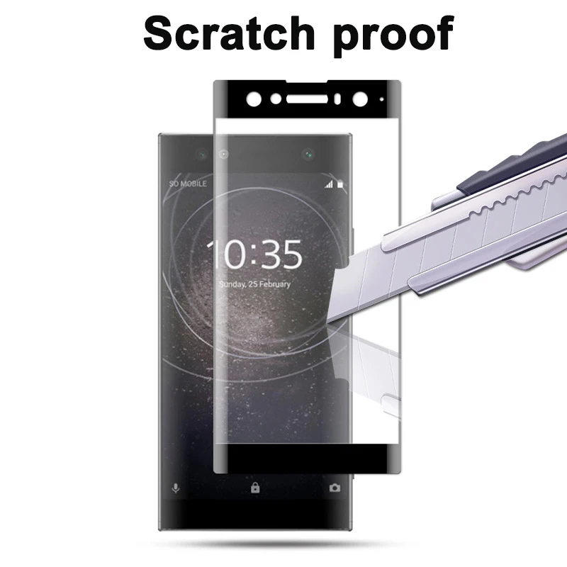 Защитное стекло закаленное 3D для Sony Xperia Xa1 Plus | Мобильные телефоны и аксессуары