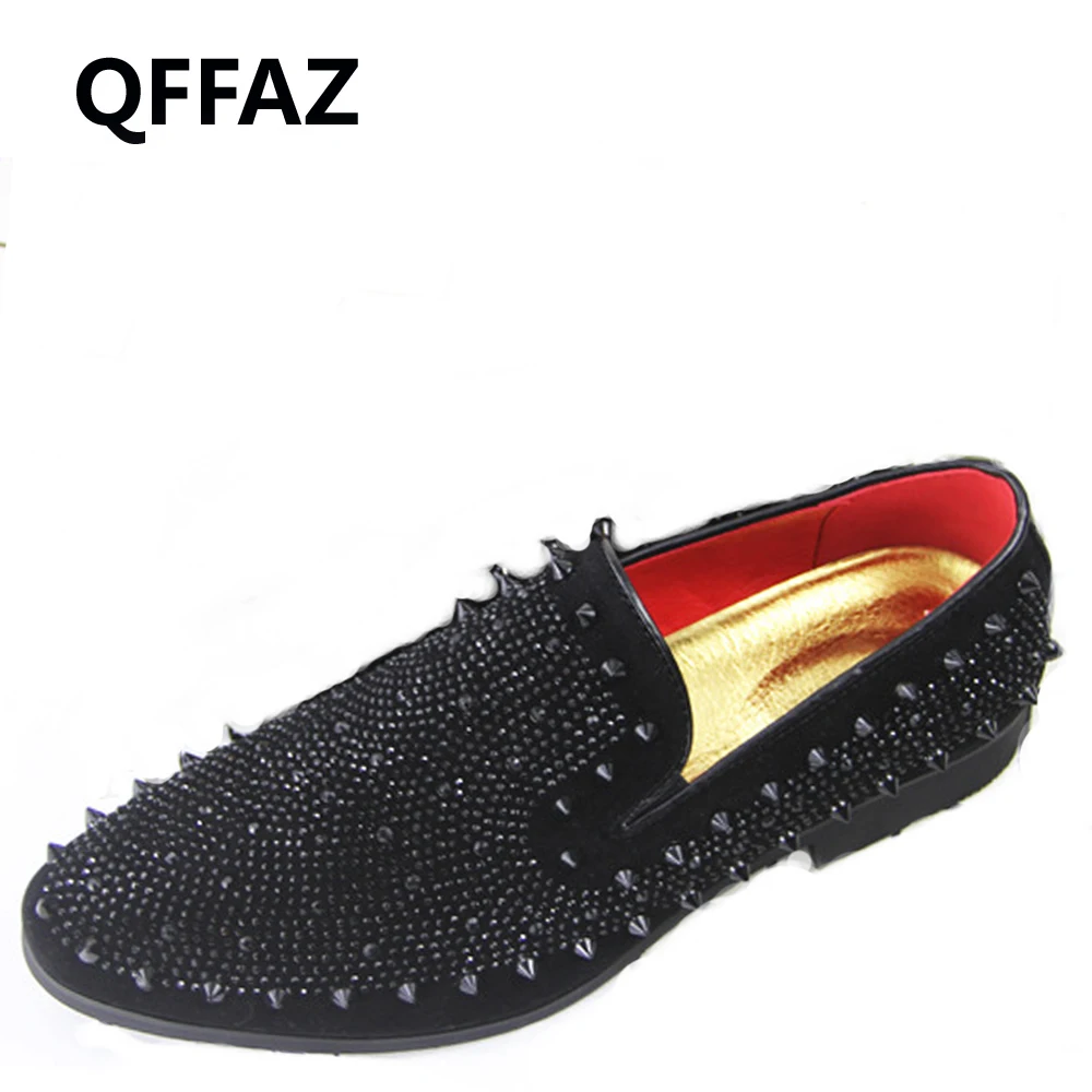 QFFAZ/новая кожаная обувь мужские лоферы на плоской подошве без шнуровки Мужские
