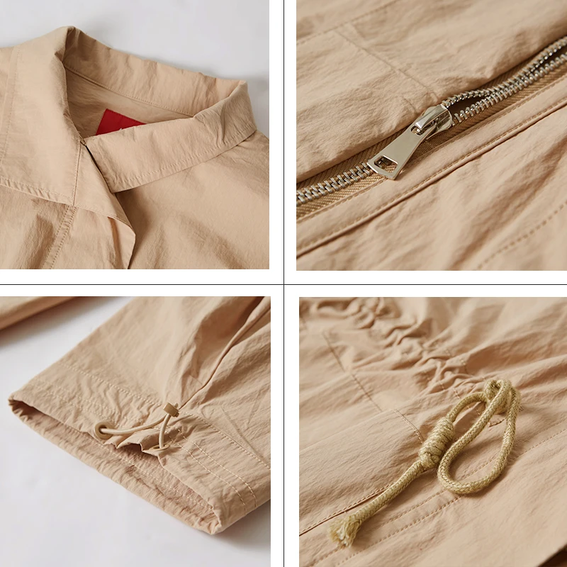 Астрид 2019 плащ женщин весной ветровка пальто свободные сплошной цвет тонкое