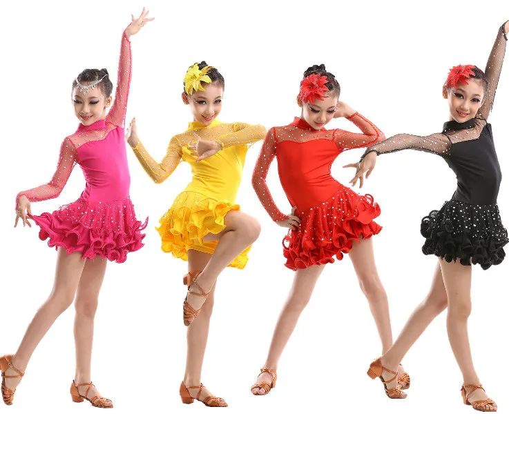 Новейшее сексуальное кружевное платье с длинным рукавом для девочек детские