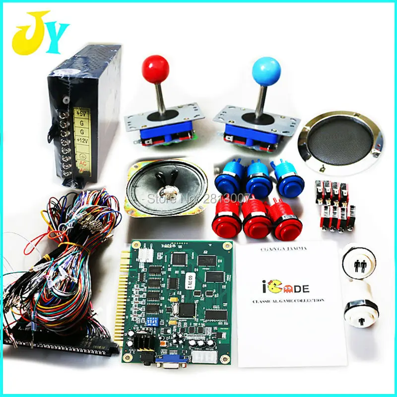 Classical JAMMA arcade game 60 in 1 kit with 12V power supply,speaker,zippy joystick,American push button,jamma wire