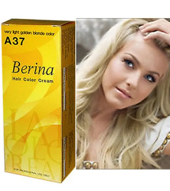 BERINA Professional крем для волос-перманентный цвет краски-A37: очень светло-Золотой Блонд