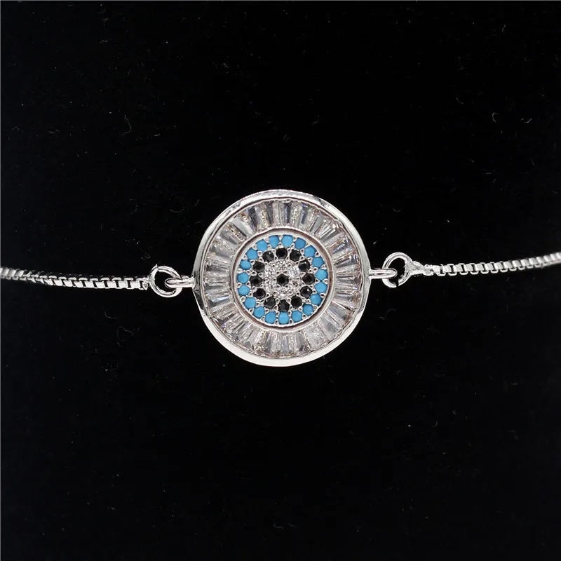 Женский браслет с подвеской из меди фианитом круглый зловещий | Украшения и