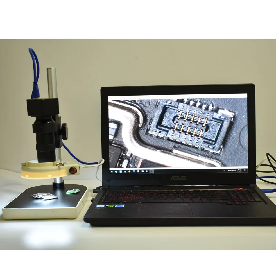 

HD 5.0MP USB 3.0 Free Drive Microscope USB Measuring Camera+8X-130X Adjustable Magnification 25mm Zoom C-mount Lens+LED+Bracket