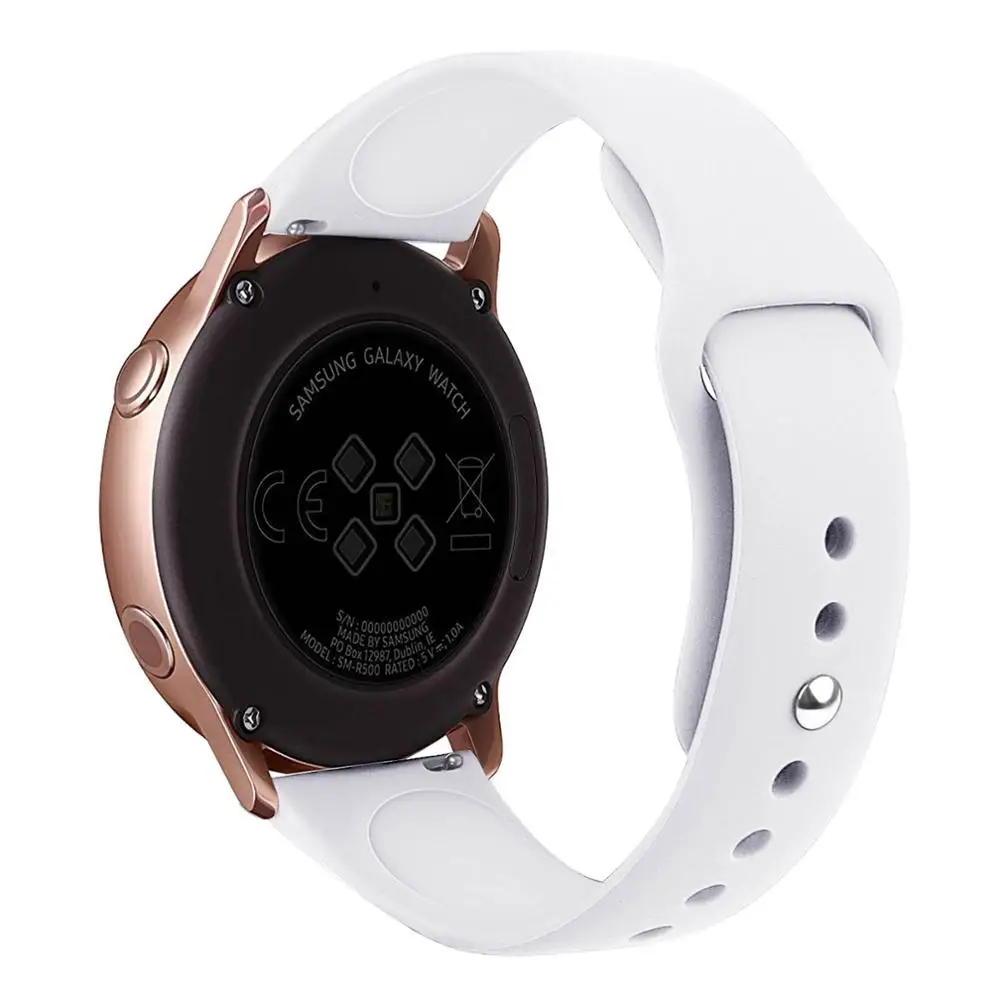 White Классический силиконовый ремешок Frontier для samsung Galaxy Watch, активный браслет для samsung gear S2, аксессуары для наручных часов - Цвет ремешка: White