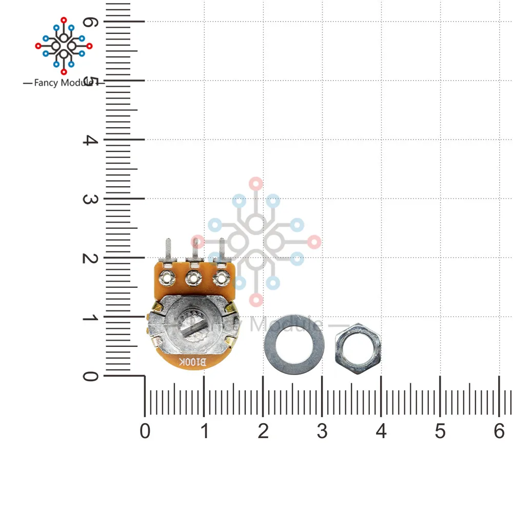 5 шт. WH148 B100K 100K OHM линейный конический поворотный потенциометр 15 мм 3PIN|Детали и