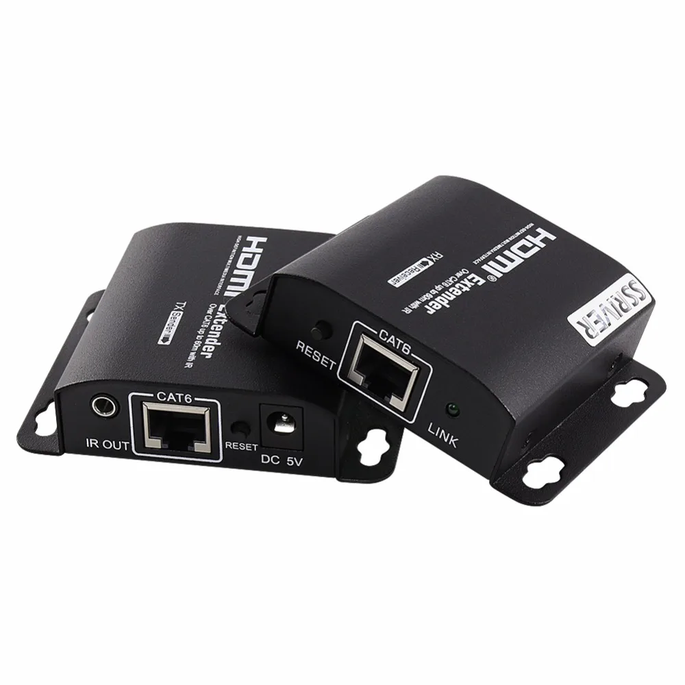 SSRIVER 5pcs/lot LKV372A 60m HDMI Extender Transmitter+Receiver Sender with RJ45 LAN CAT6 Signal Network Cable For DVD PS3 | Электроника