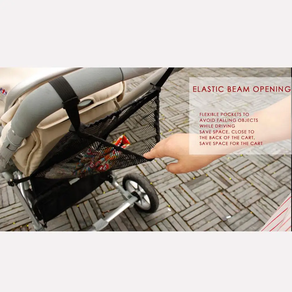 1pc NEW Baby Stroller Organizer Child Trolley Basket Mesh Hanging Storage Net Bag Seat Pocket Stroller Cart Accessories