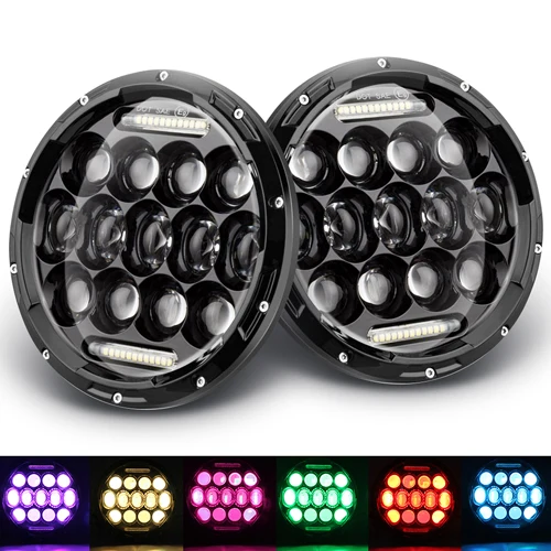 5D RGB headlight CO светильник 150 Вт 7 дюймов светодиодный головной светильник s для Jeep Wrangler 5D RGB поворотник меняющий цвет дневные ходовые огни Led для Lada Niva - Цвет: 5D RGB headlight