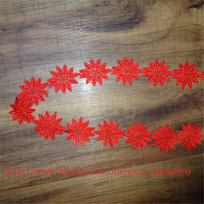 1 ярд цвета слоновой кости/Красный высокое качество полиэфирное кружево