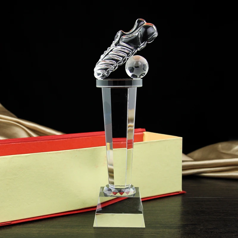 Хрустальный персонализированный футбольный трофей награда Золотые Ботинки