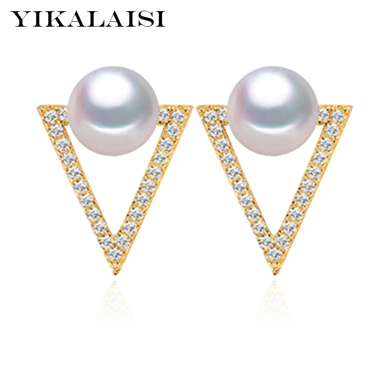 Серьги из серебра 925 пробы с жемчугом YIKALAISI ювелирные изделия размером 7 8 мм 100%