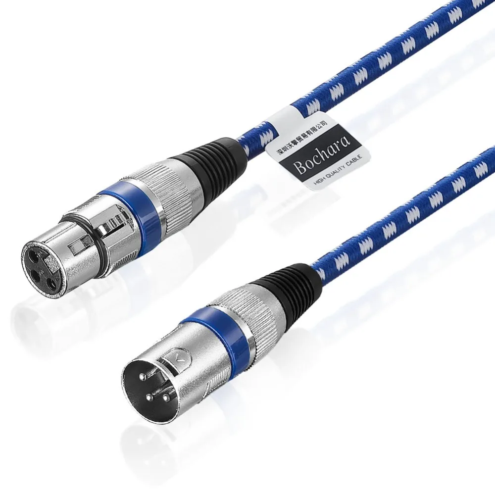Кабель Bochara XLR штекер гнездо M/F 3 контактный разъем фольга + Плетеный Экранирование