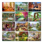 5D Diy Алмазный рисунок Пейзаж Вышивка крестом круглые стразы фото Алмазная вышивка сад мозаика рукоделие Декор для дома