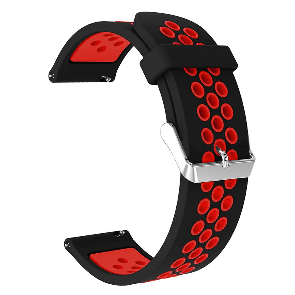20 22 мм Galaxy watch 46 мм ремешок для samsung gear sport S2 S3 Classic Frontier watch Band huami amazfit pace Bip BIT Lite band - Цвет ремешка: Black red