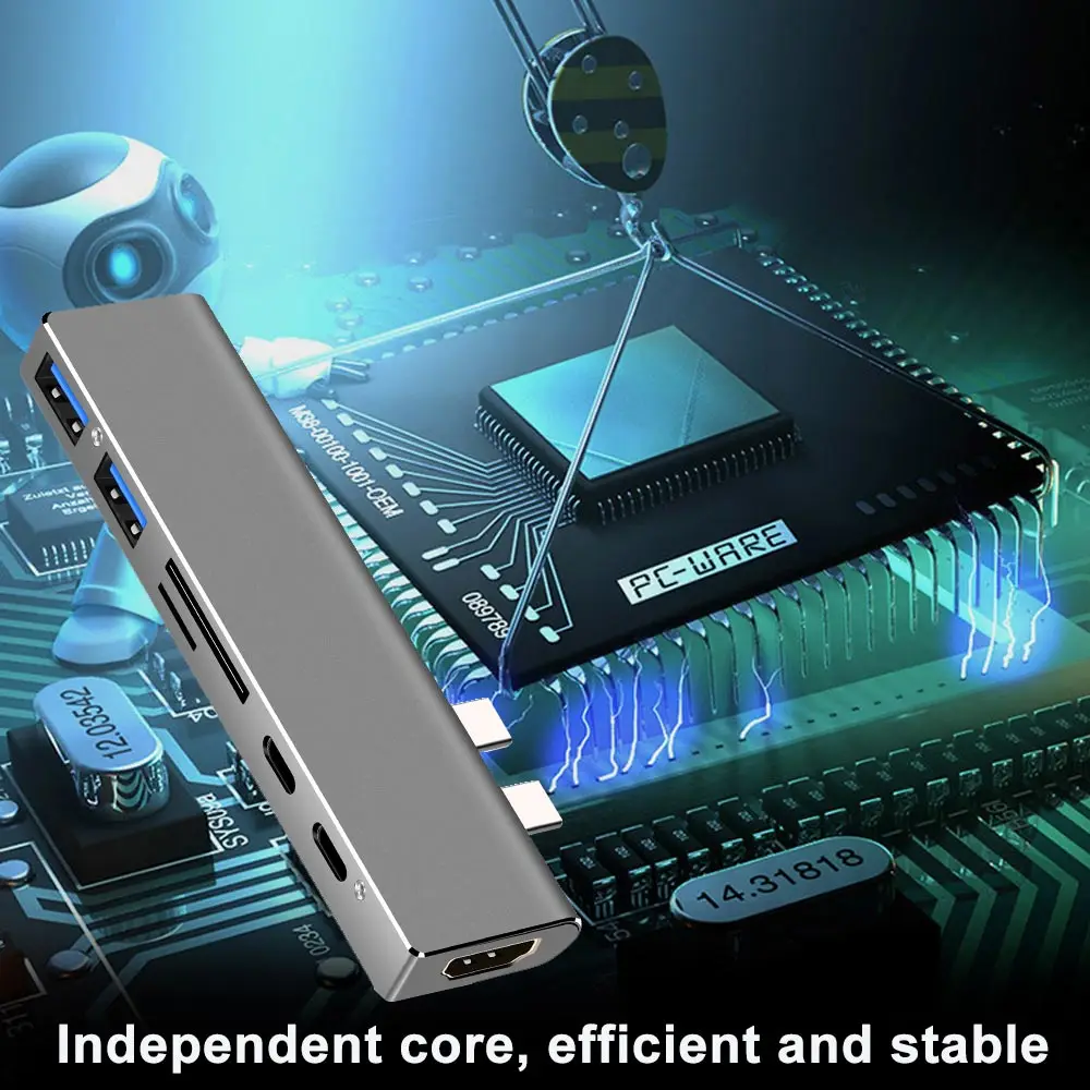 Хаб Ingelon Type C USB 3 0 MicroSD/SDHC к 4K HDMI RJ45 для MacBook Pro адаптер 13 "15" 5 Гбит/с OTG хаб|USB-хабы| |
