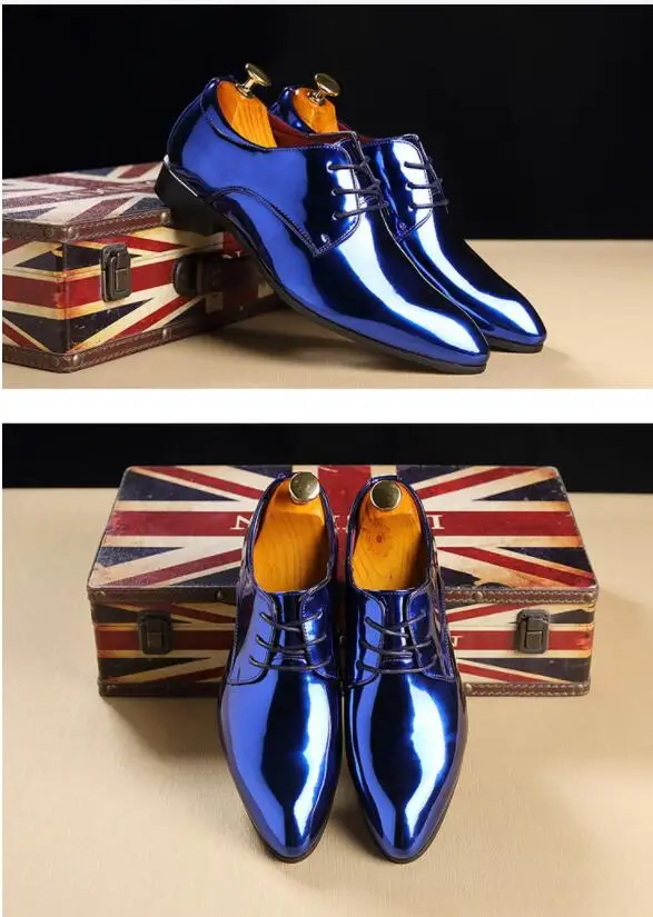 Shinny Gold sapato masculino oxford shoes for men fashion male mens pointed toe dress wedding office brogues suit flats | Обувь