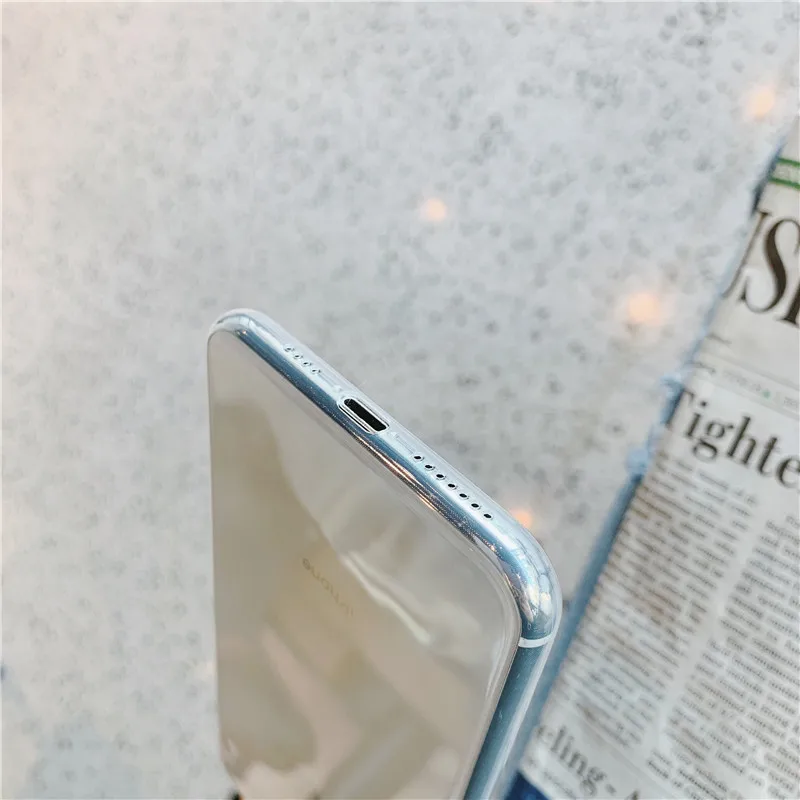 DECOCASE Brief Plain Black Clear Ultra-thin Silicone Shockproof Phone Case for iPhone 6 6s 7 8 Plus X XR XS Max Cover Accessory |