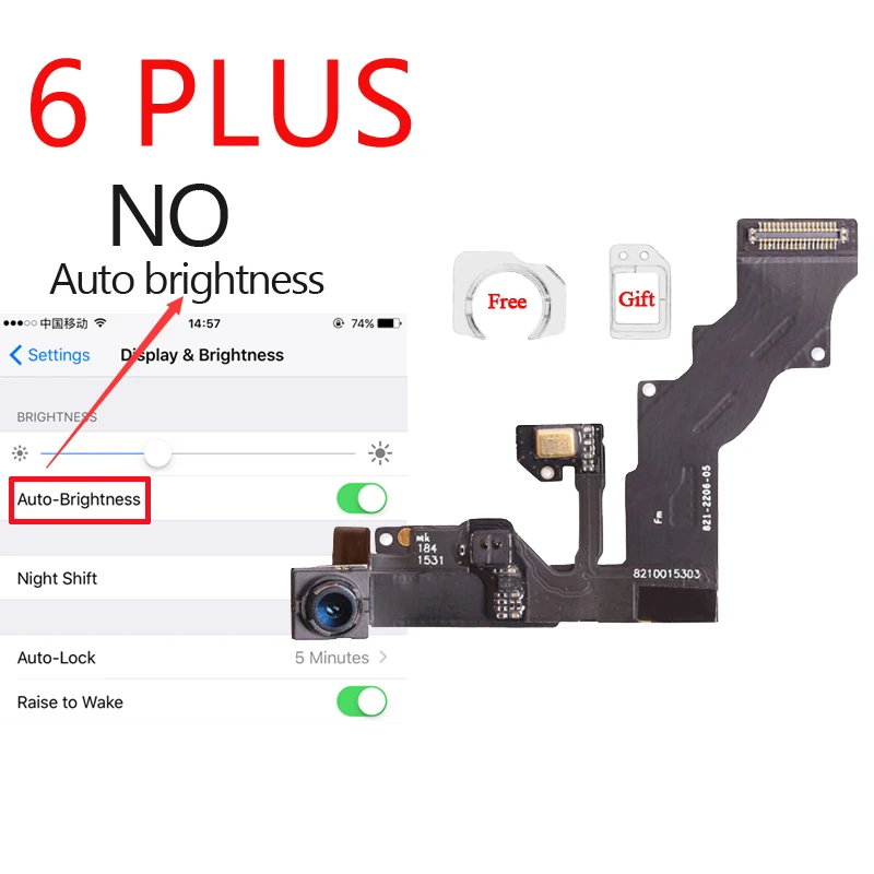 1 шт. Новый кольцевой держатель для фронтальной камеры iPhone 5 5S 5C 6S 6 Plus фронтальная