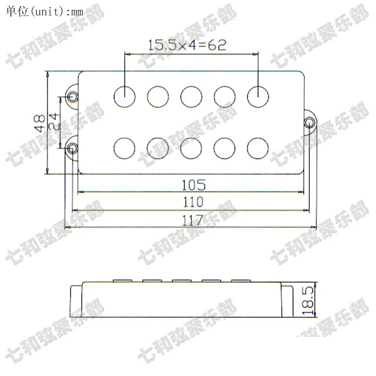 1 шт 5 бас хамбакер двойная катушка звукосниматель для электрическая бас-гитара с