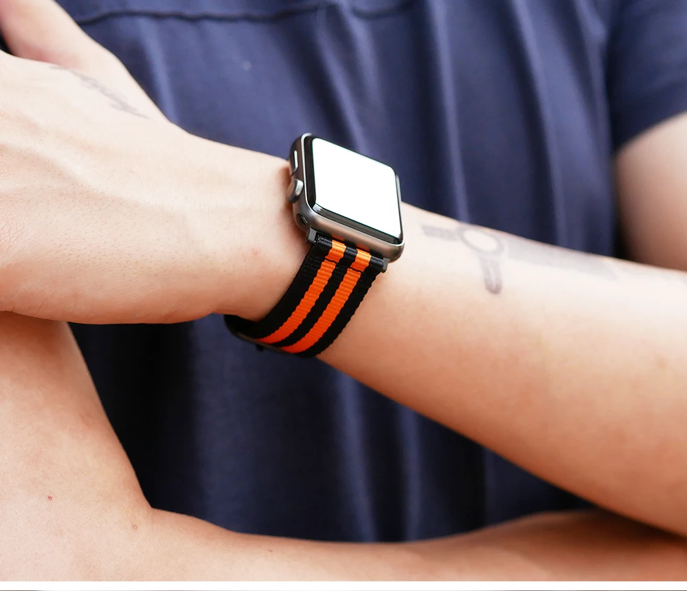 Лидер продаж от XIYUZHIYI, нейлоновый ремешок для наручных часов Apple Watch, версии 3, 2, 1, спортивный кожаный браслет, 42 мм, 38 мм, ремешок для iWatch
