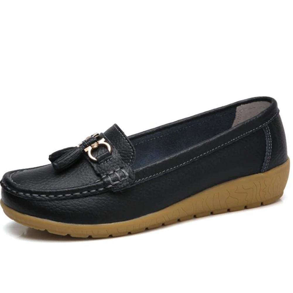 Женская обувь женские лоферы для вождения Мокасины повседневные кожаные