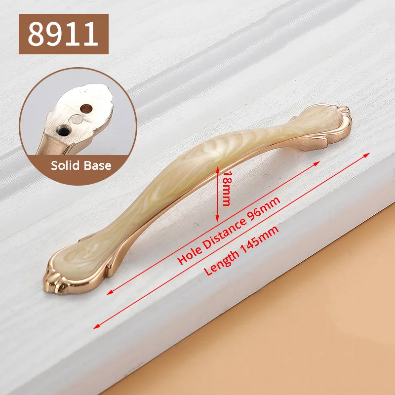 8911 -96mm KAK желтые янтарные ручки для шкафа из твердого цинкового сплава ручки для кухонного шкафа дверные ручки для шкафа мебельные ручки - Цвет: 8911 -96mm
