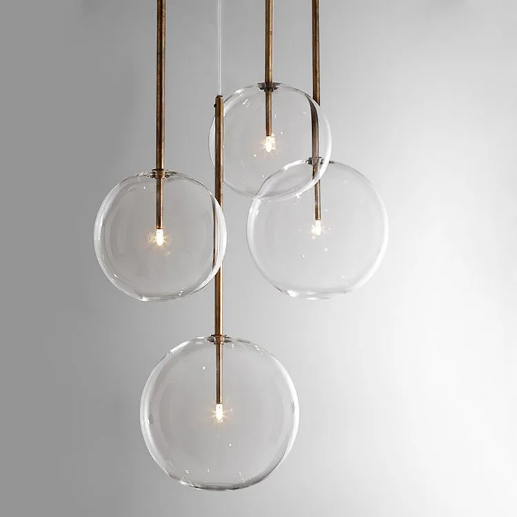 

Clear Simple Creative Glass Lights Bar Coffee Shop Simple Chandelier Iron Droplight Experimental Bottle Lampr Frosted Glass