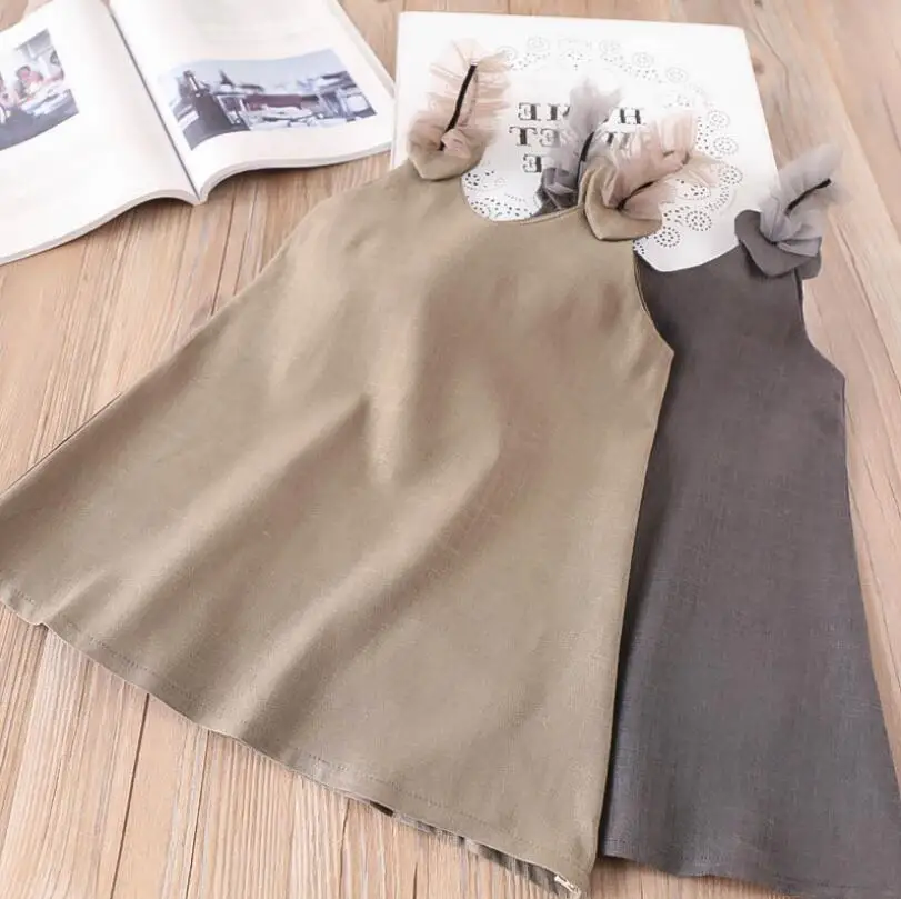 Новые детские Обувь для девочек хлопок сплошной Платья на бретельках принцесса