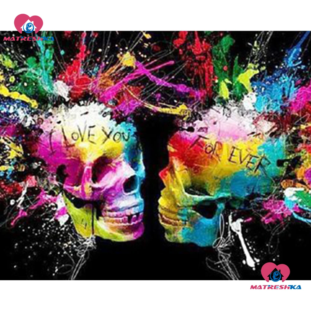 Алмазная вышивка полноразмерная 5d картина из страз квадратная голова призрака