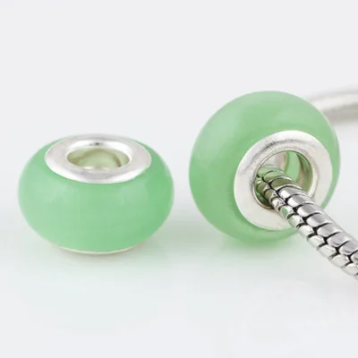 10 шт. в партии светло-зеленые опаловые серебряные бусины натуральный камень