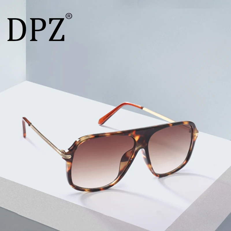 DPZ Роскошные винтажные мужские Квадратные Солнцезащитные очки с защитой от