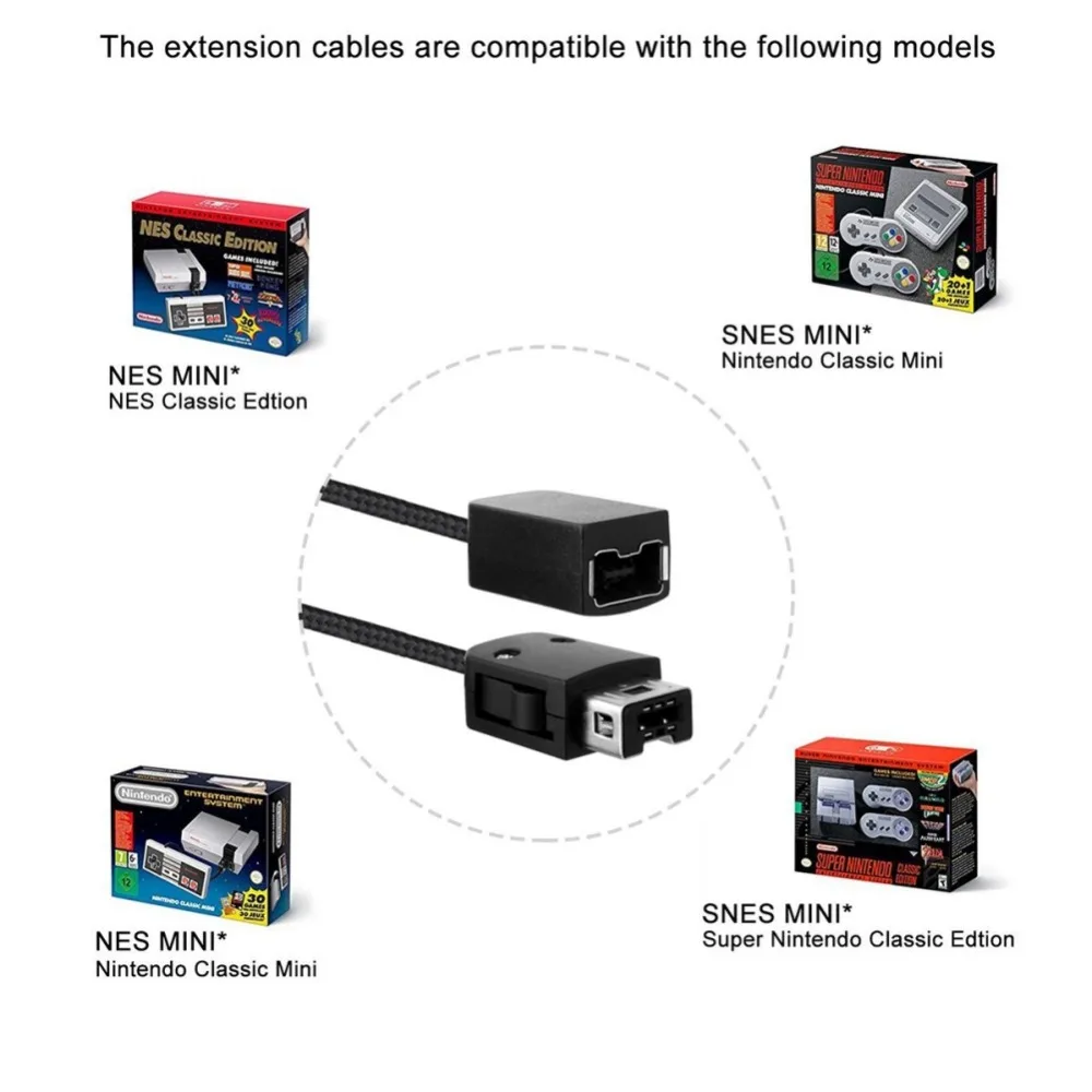 1 8 м/3 м удлинитель для Nintendo SNES & NES Mini Classic Controller|Запасные части| |