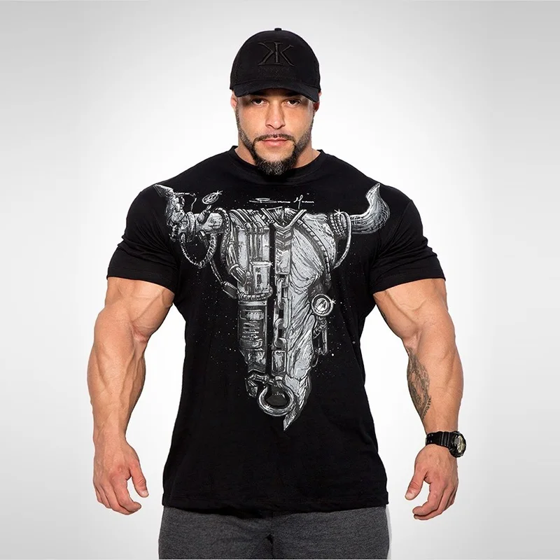 Brand Mens muscle T shirt bodybuilding fitness men tops cotton singlets Plus Big size TShirt gasp Short Sleeve Tshirt Size M-3XL | Мужская