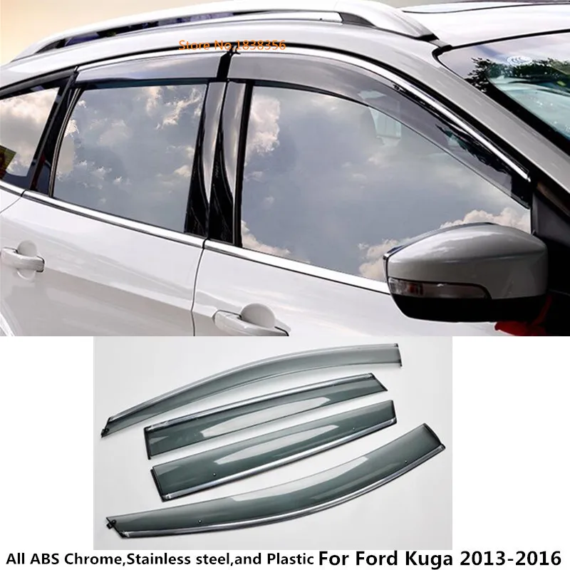 

Крышка для автомобиля, пластиковая оконная стеклянная шторка, защита от дождя/Солнца, вентиляционная рамка, лампа, 4 шт. для Ford Kuga Escape 2013 2014 2015...