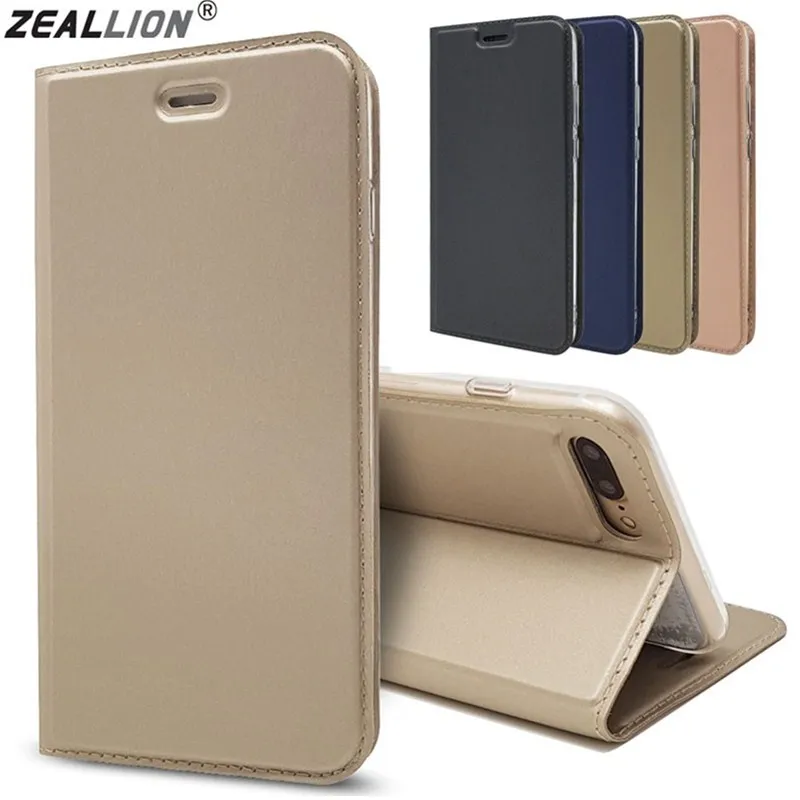 Роскошный тонкий Чехол книжка ZEALLION для iPhone 5 5S 6s 7 8 11 Plus X из искусственной кожи с