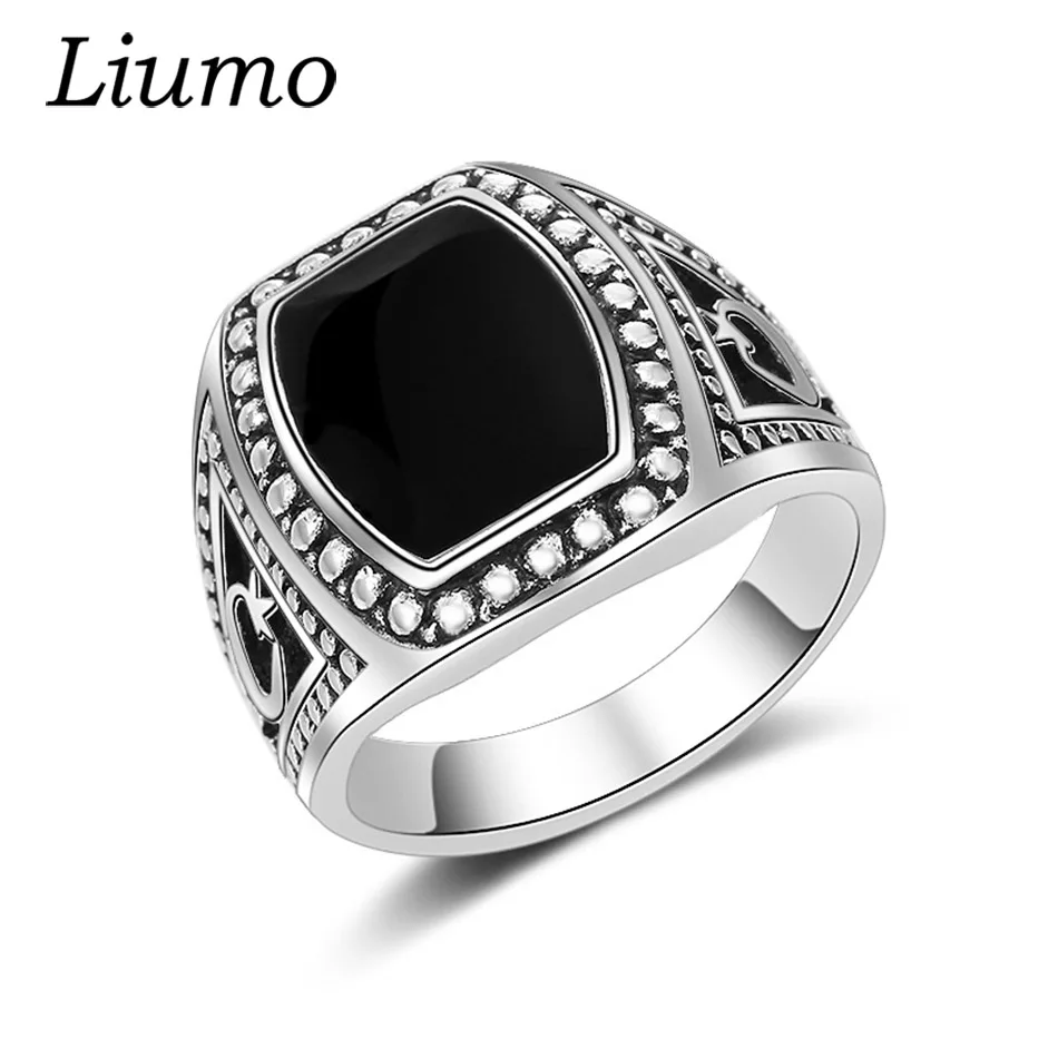 Liumo винтажное черное кольцо из сплава с мусульманским Исламом Lr493 | Украшения и