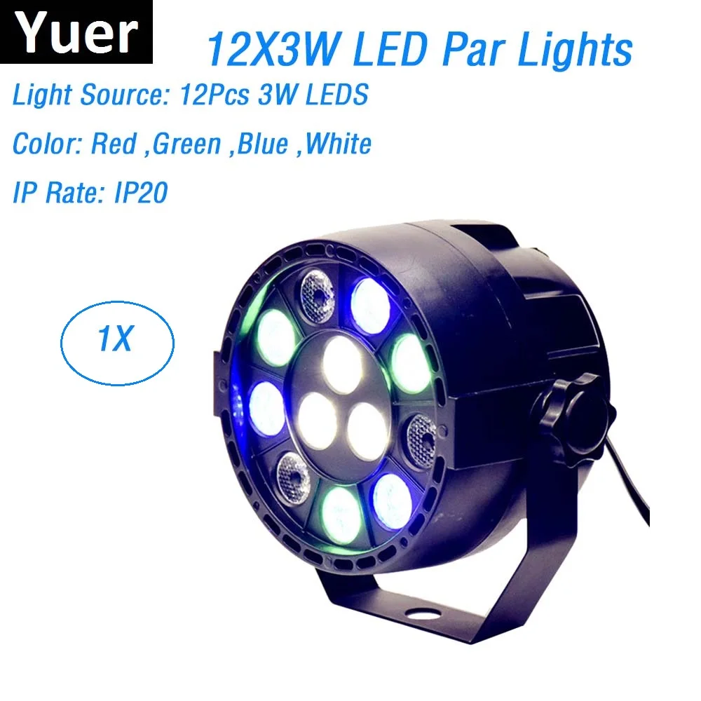 Светодиодный Par 12X 3W RGBW светодиодный сценический свет светодиодный Par свет с DMX512 идеально подходит для лазерный проектор этап машина диско вечерние украшения
