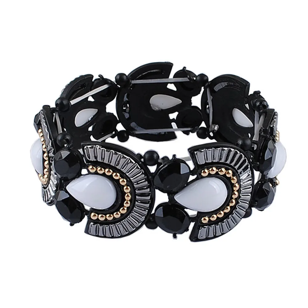 

Trendy Bracelet Charms Jewelry Alloy Electrophoresis Black Plated Metal Elastic Bracelet